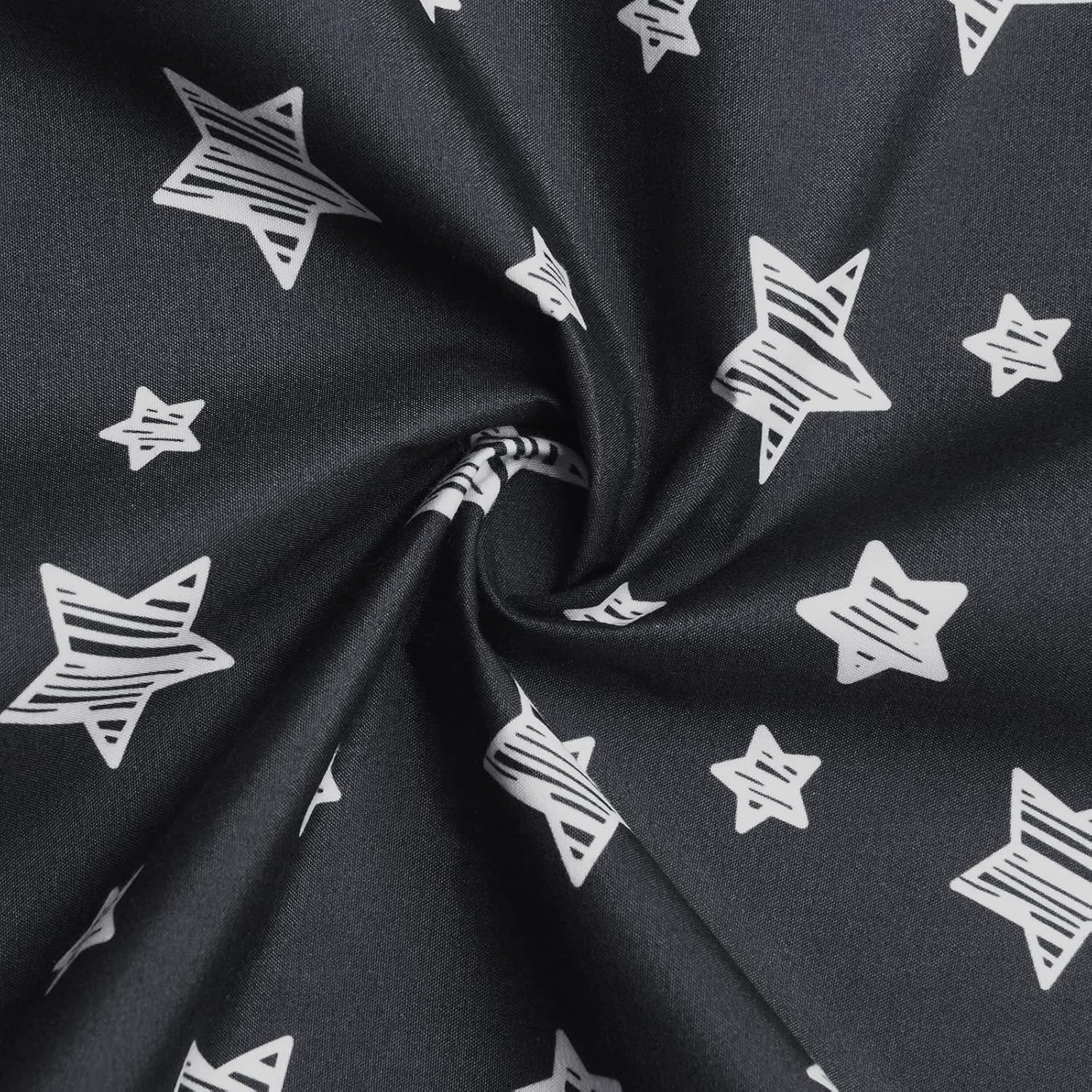 Bassinet Sheet Waterproof 2 Pack, 33" X 17" Flexible for Different Cradle and Bassinet Mattress, Soft Breathable Universal Sheet for Rectangle, Oval, Hourglass Bassinet Mattress, Black Stars