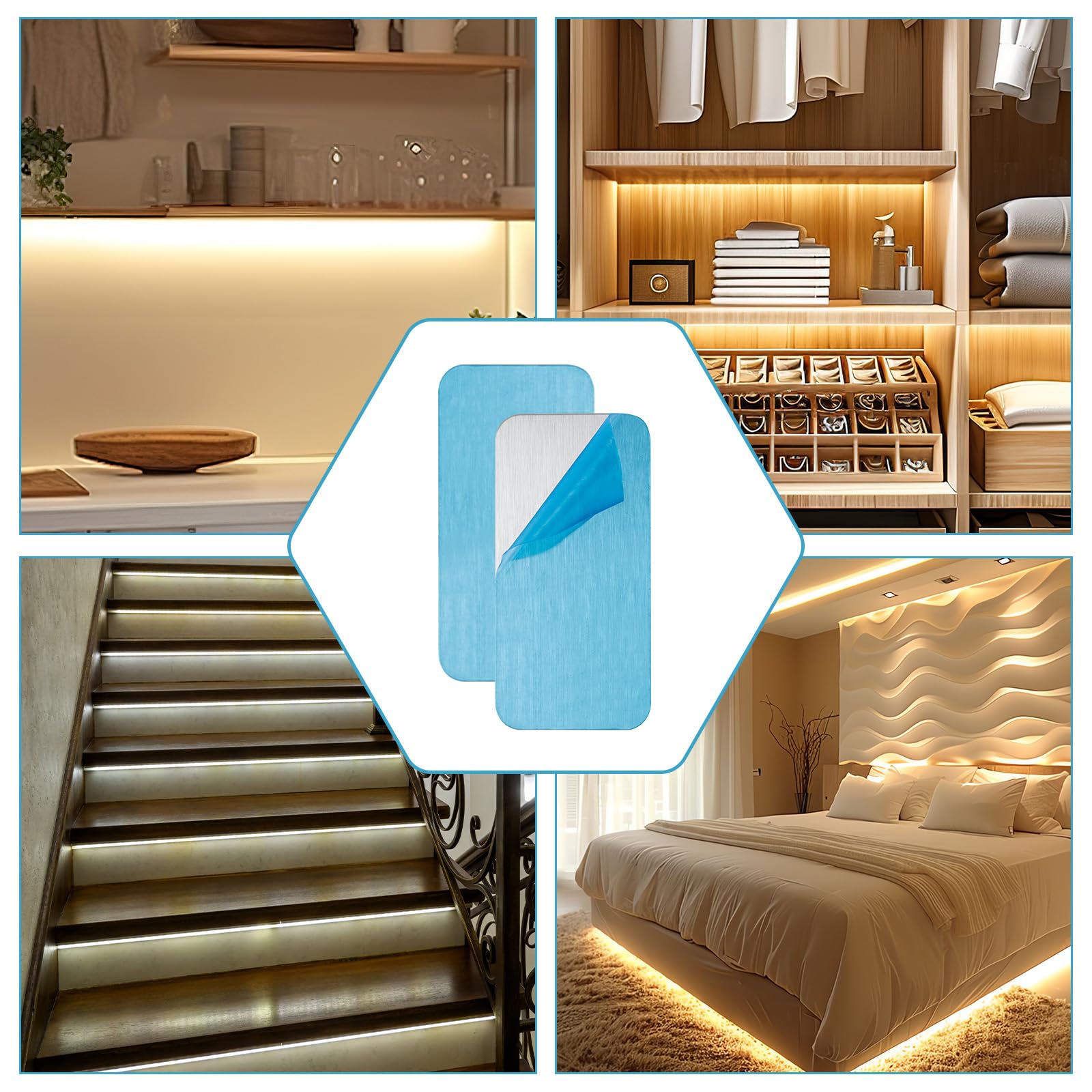 Under Cabinet Magnetic Strips - Secure LED Lights -6