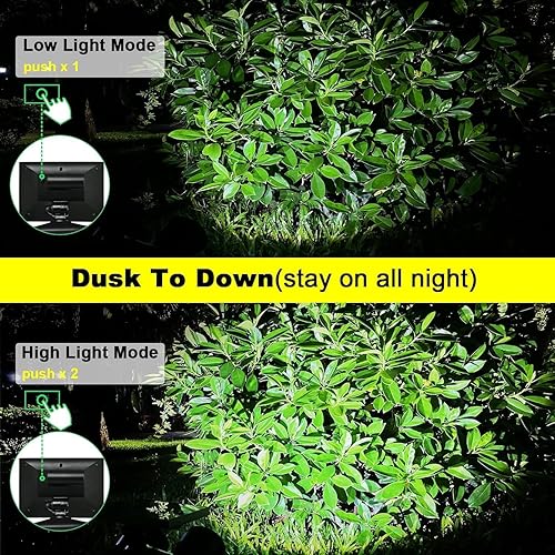 Miniatura 5 de GUYULUX Luces solares con sensor de movimiento para exteriores, focos de seguridad solar detectados por movimiento ultra brillante + luz baja