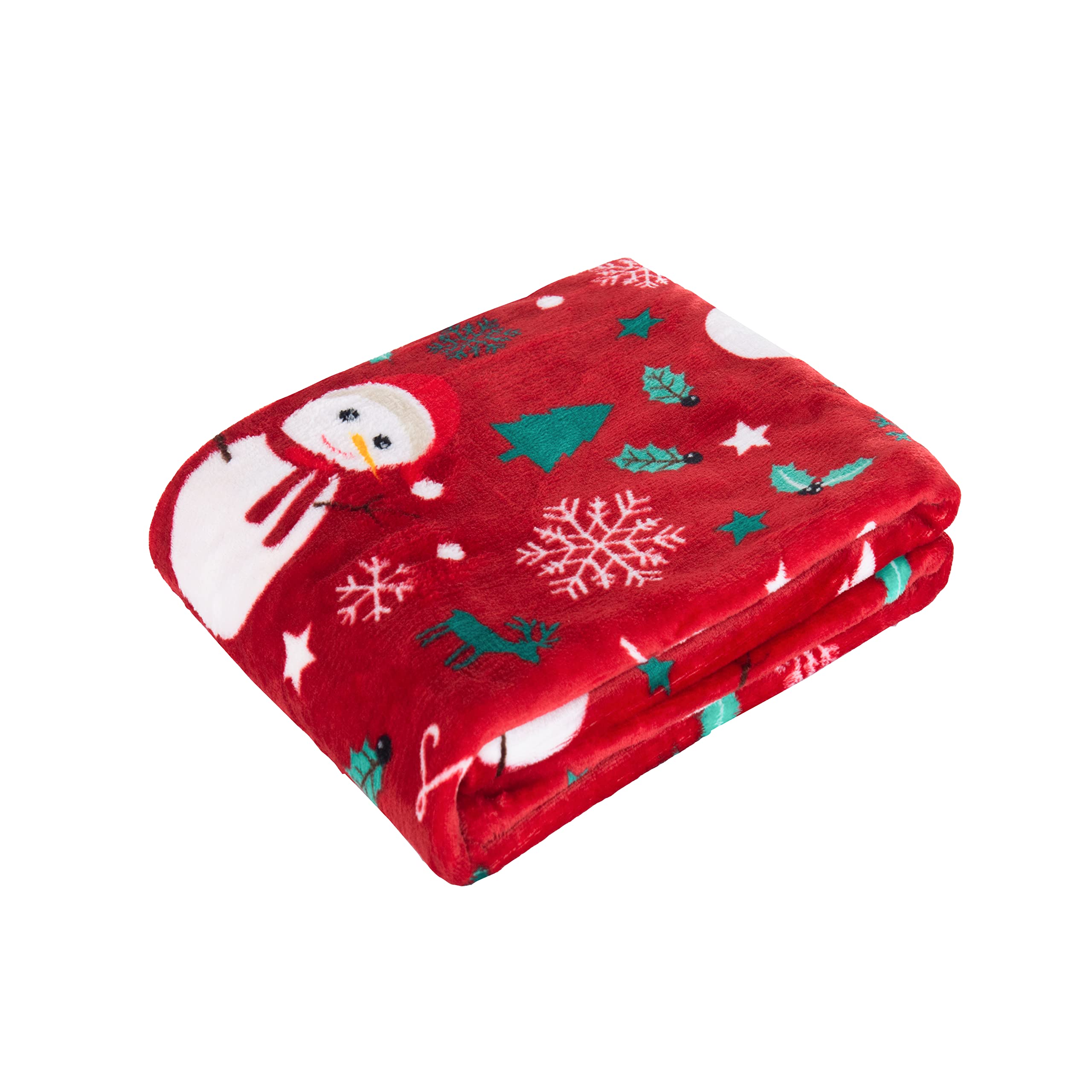 Elegant Comfort Luxury Velvet Super Soft Christmas Prints Fleece Blanket-Holiday Theme Home Décor Fuzzy Warm and Cozy Throws for Winter Bedding Couch and Gift - Image 2