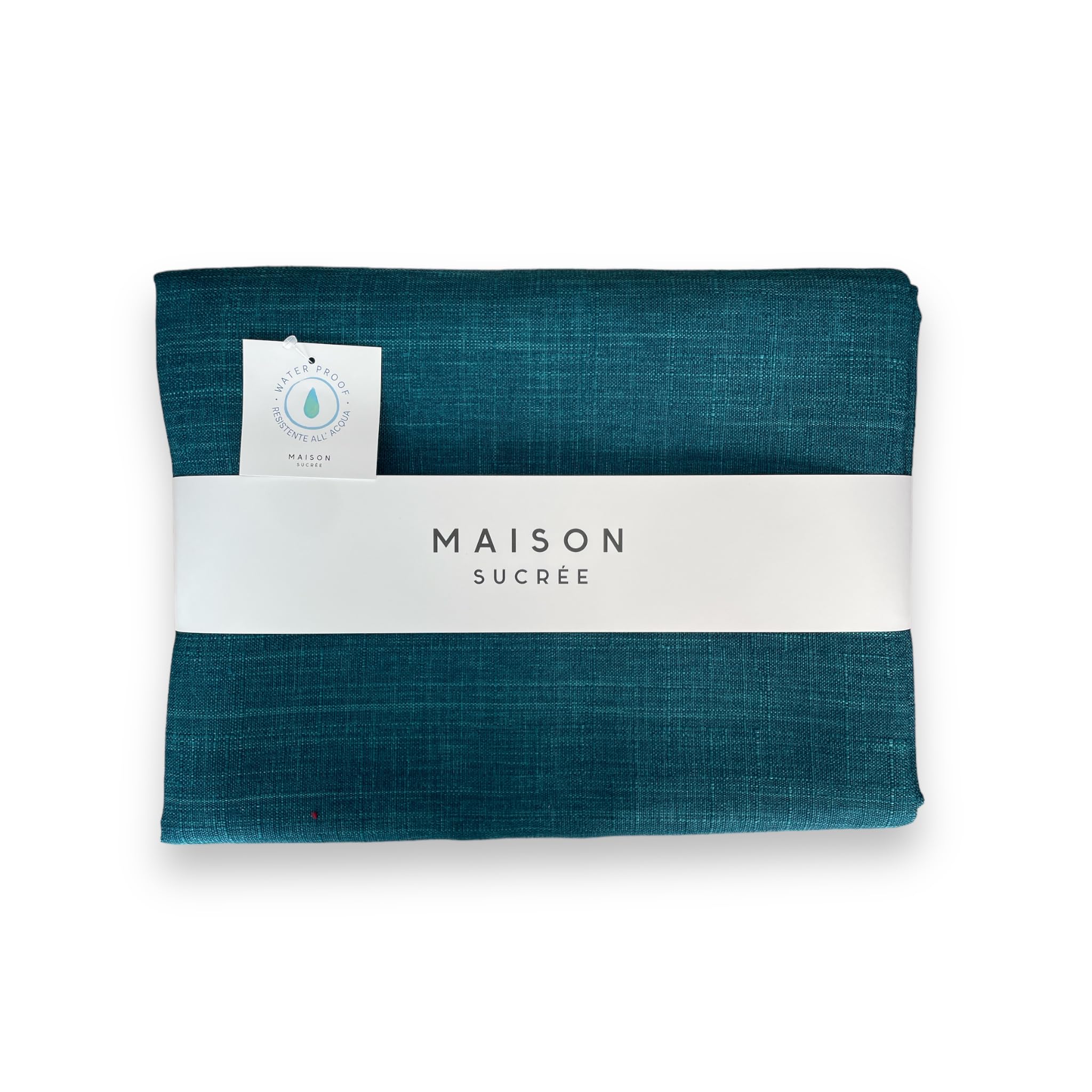Maison Sucrée Mantel antimanchas, impermeable, rectangular, art. Korin, 155 x 265 cm, color verde azulado