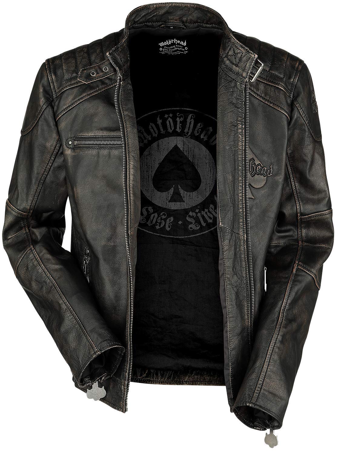 Motörhead England Männer Lederjacke schwarz M 100% Leder (Büffel) Band-Merch, Bands