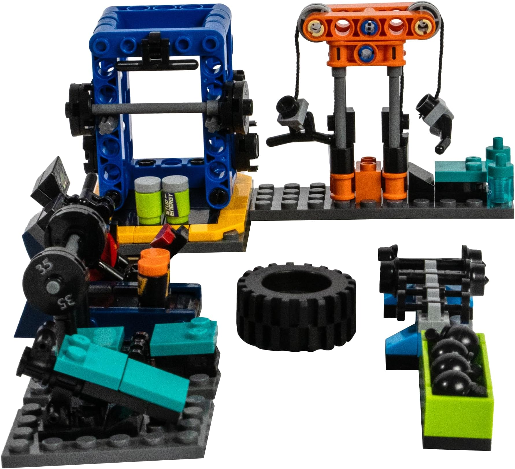 Mini City Gym Building Set, 195-Piece Fitness Center Brick Model | Detailed 195-piece mini city gym with workout equipment, compatible with most building bricks for display and creative play.