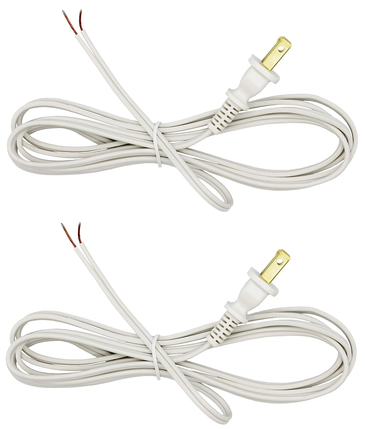 Creative Hobbies White Lamp Cord - 12 Foot Long, SPT-1 18 Gauge, UL Listed Power Cord for Floor Lamp Repair or Replacement | 10 Pack