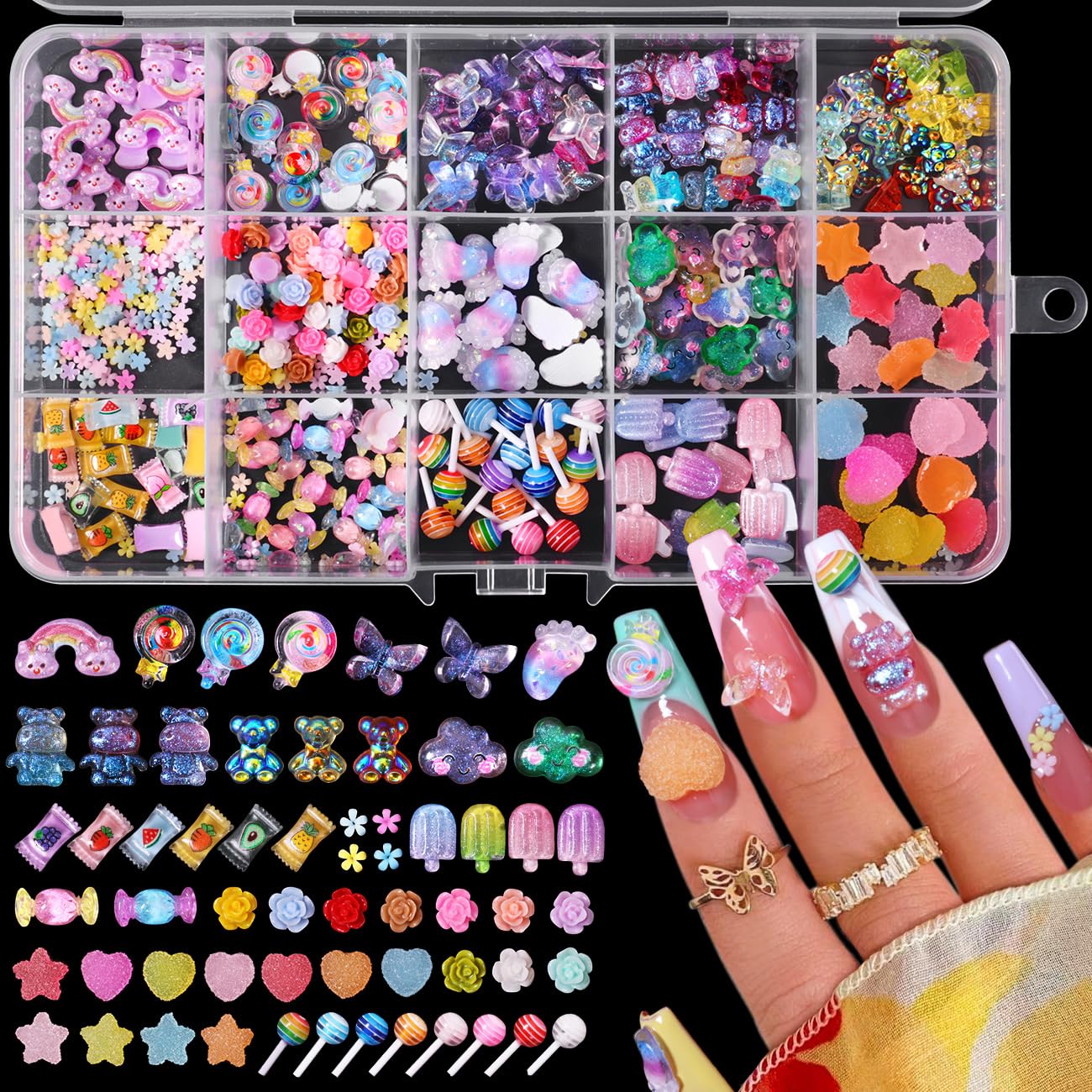 Major Dijit Nail Charms - Cute Acrylic Candy Designs