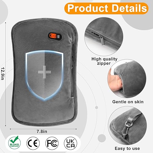 Miniatura 3 de Hand Warmers Rechargeable, Electric Heated Gloves for Women Men, Hand Warmer Pouch with 6 Levels 5V Fast Heating 10000mAh Power Bank for Winter