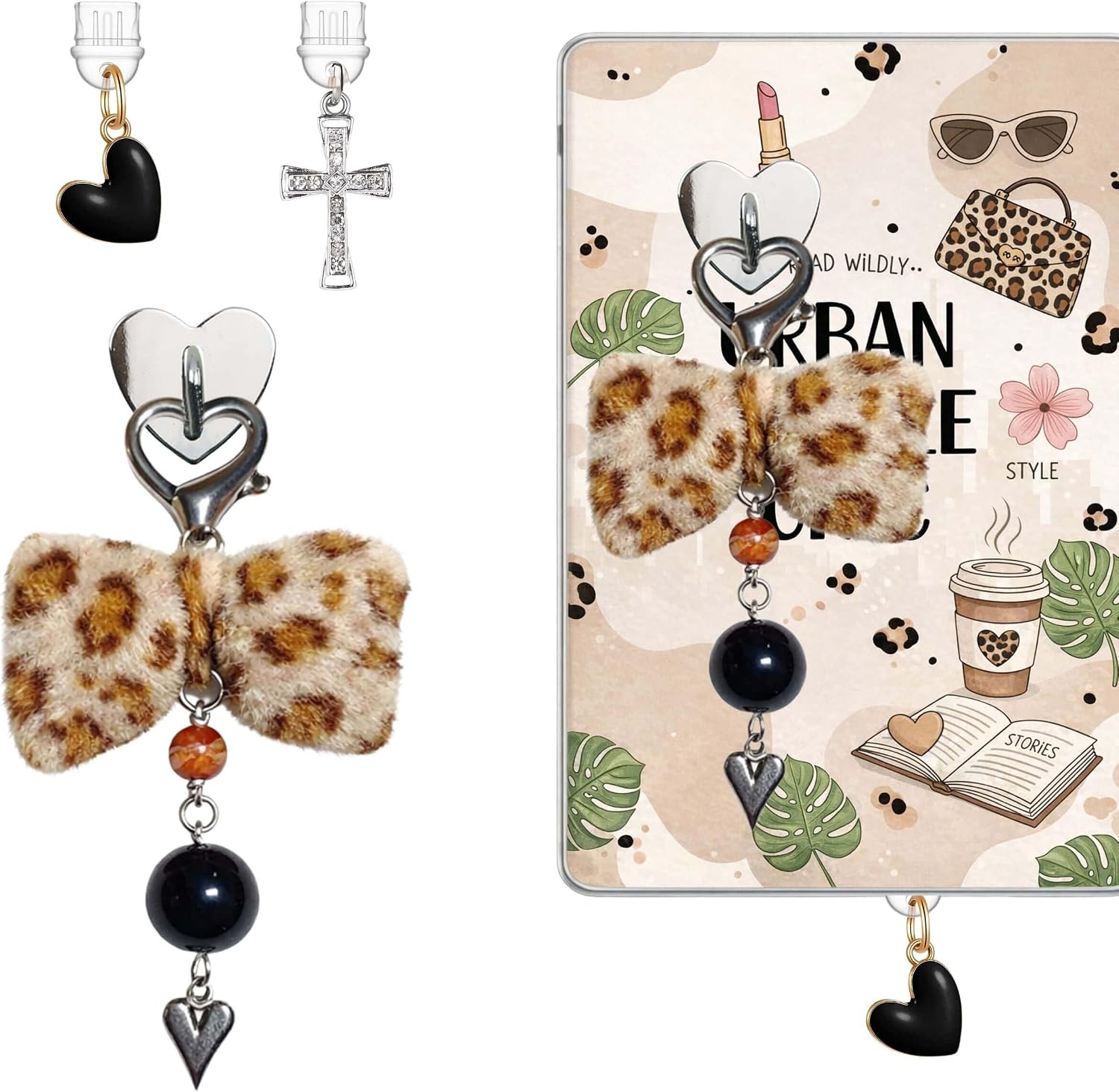 Kindle Accessories Charm, Sturdy Cute E-Reader Charm Chains, Non-Oxidizing Metal Kindle Bracelets, Durable Anti-Scratch Phone Decor For Book Lovers, Multi-Use As Detachable Bag Charm Or Keychain