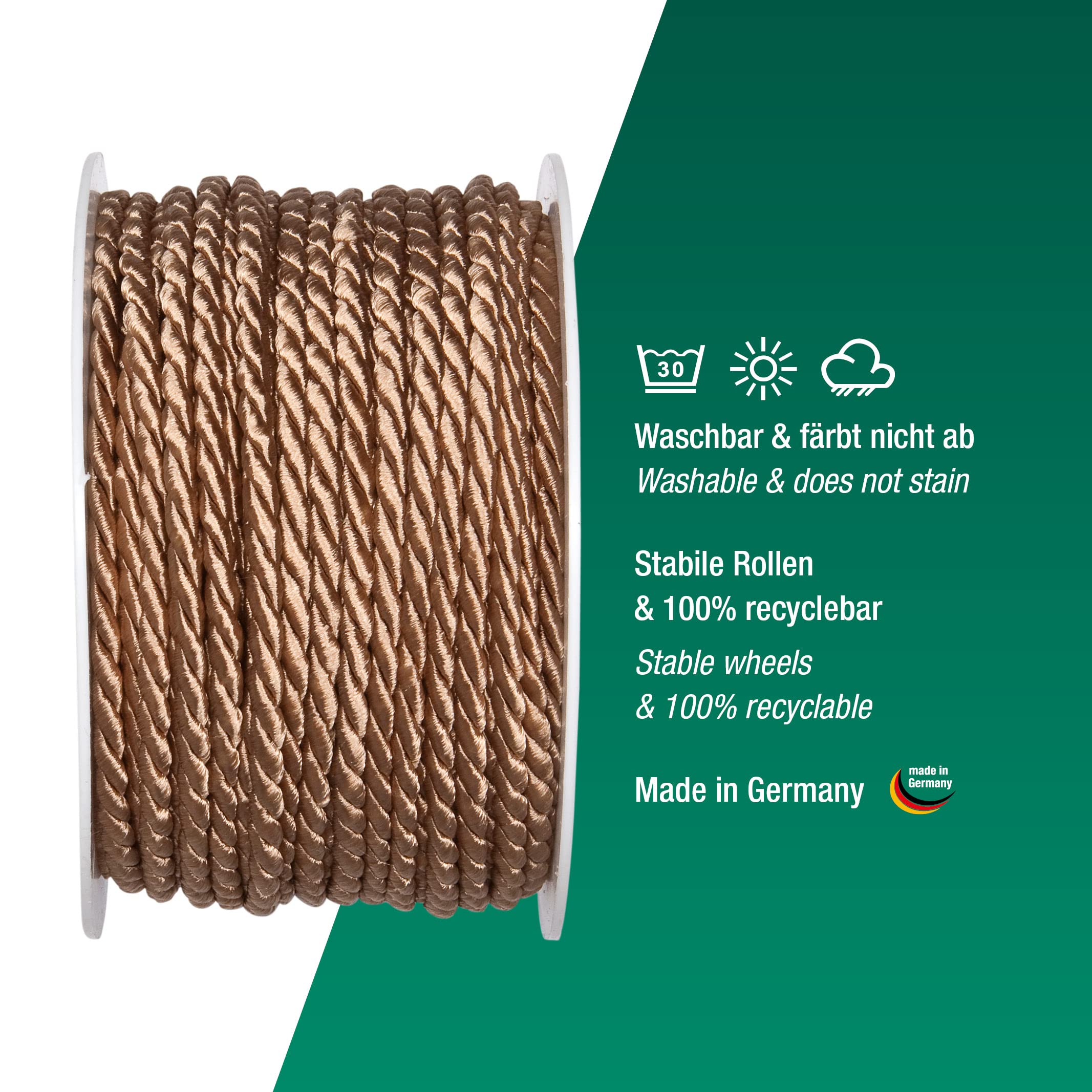 Halbach Seidenbänder Premium Kordel (Natur) – Bild 3