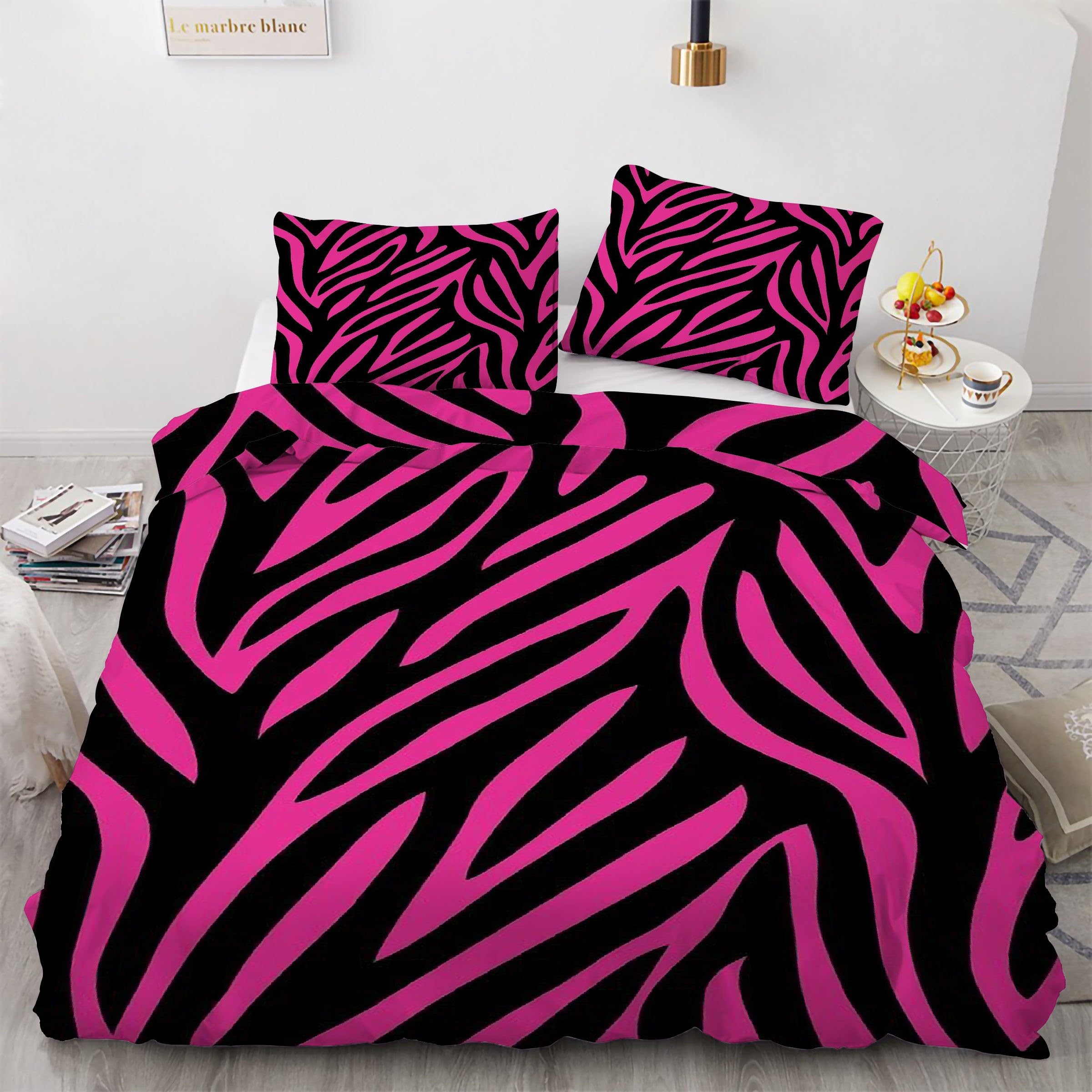 Housse de couette 240x260 en microfibre premium couleur rouge prune texturée