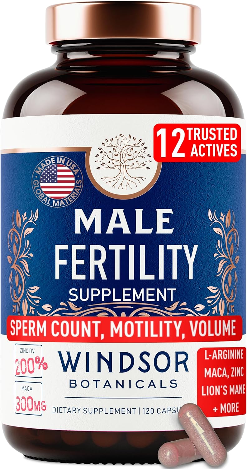 Male Fertility Supplement with Maca Root – Mens Health Conception Fertility Prenatal Vitamins Plus Natural Extracts – Prenatal Fertility Supplements for Men – 3rd Party Tested – 120 Capsules, 2 Month
