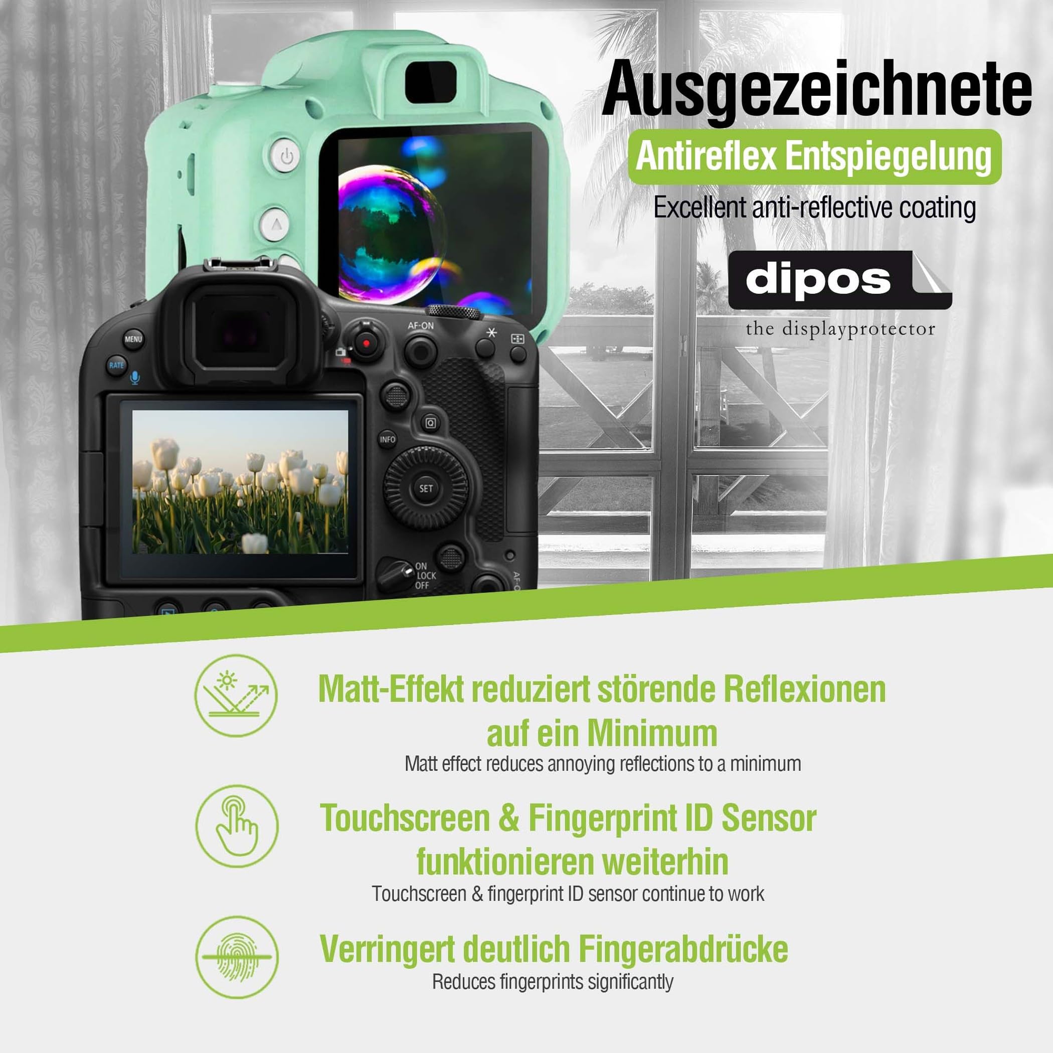 Dipos 6x Pellicola Protettiva Antiriflesso Per Fujifilm X-A5 - Opaca, Anti-Impronta, Made In Germany