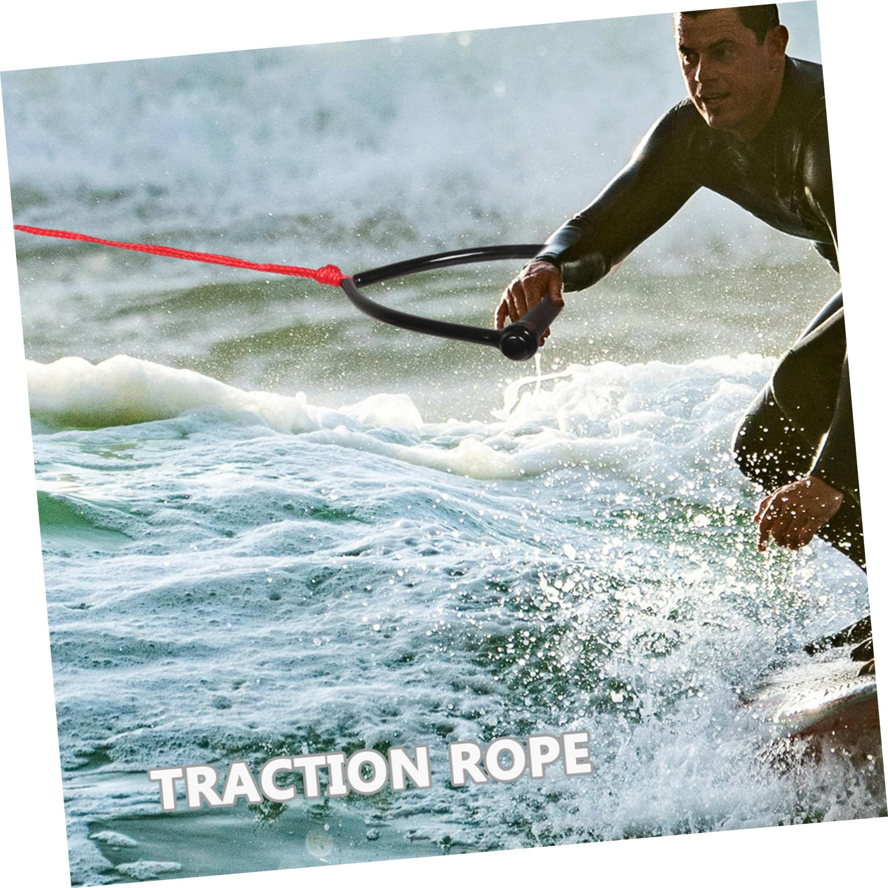 Hemobllo Corda per Sci Nautico Impugnatura Comoda Resistente all Abrasione in Pp, Corda Portatile per Wakeboarding e Tubing Rossa