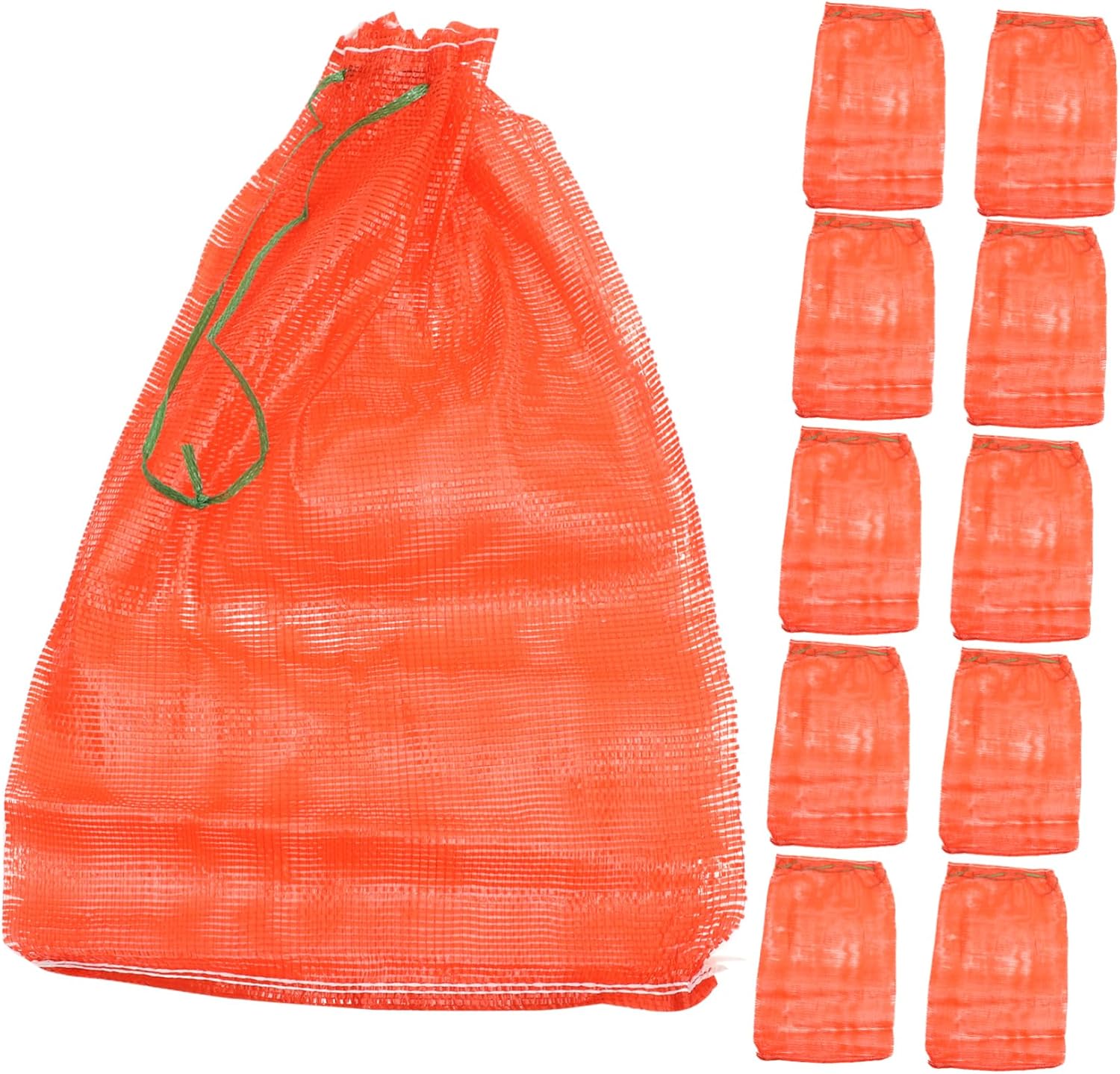 PRETYZOOM 50pcs Reusable Mesh Storage Bags for Fruits and Vegetables Red Drawstring Net Bags for Grocery Shopping Home Use and Toy Storage