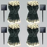Vista 24 de Paquete de 2 luces de cuerda solares de 200 LED para exteriores, luces de Navidad solares impermeables al aire libre, luces de cuerda solares
