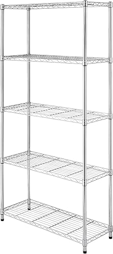Miniatura 24 de Whitmor Estantería de almacenamiento de 4 niveles, resistente con ruedas, estante de alambre organizador de acero ajustable, capacidad de 400 libras
