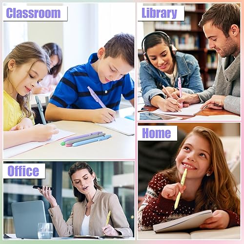 Miniatura 6 de Bolígrafos de gel, juego de 12 bolígrafos de punta fina de 0,5 mm, estéticos, de secado rápido, sin manchas, escritura suave, agarre cómodo, lindos