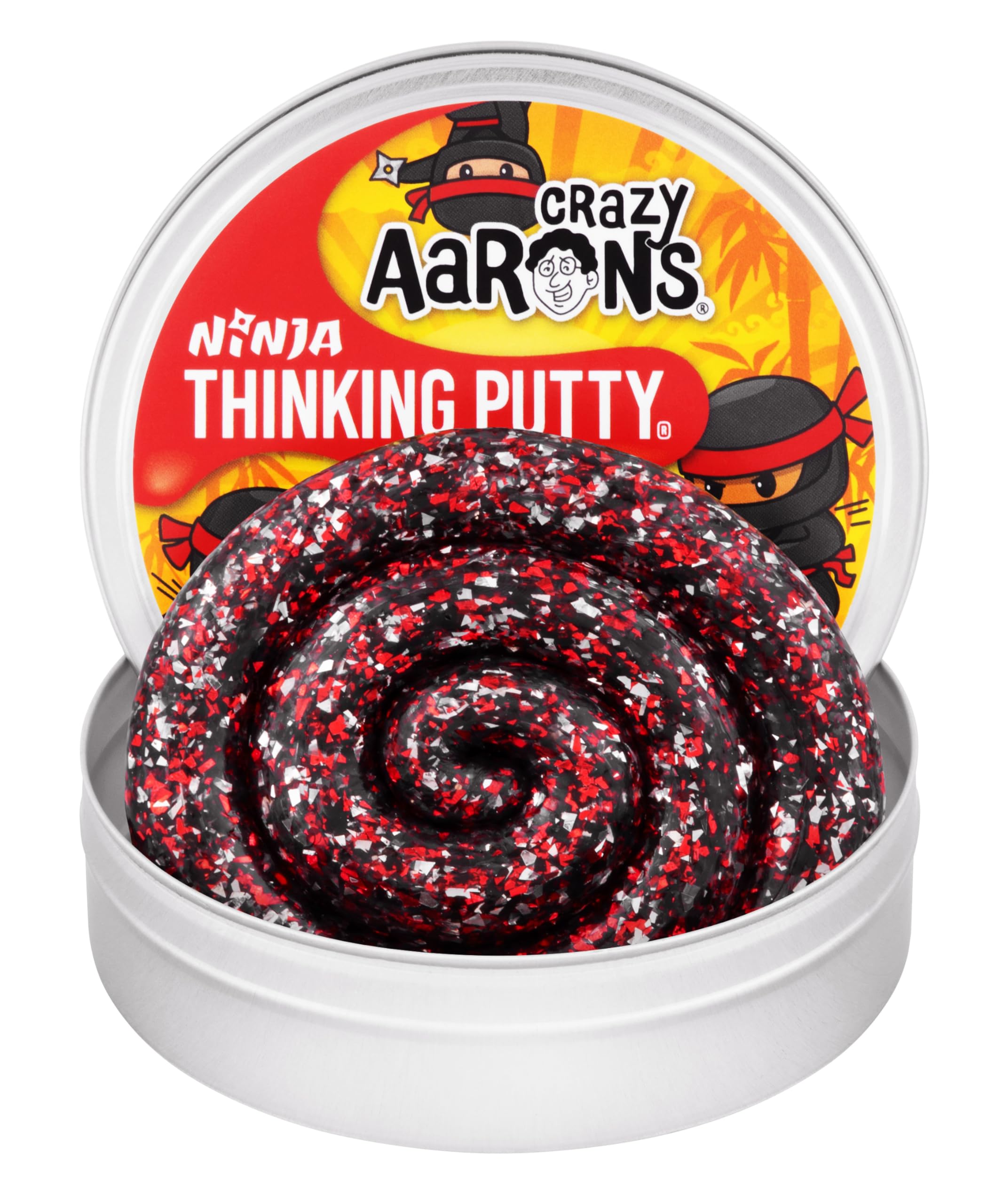 Crazy Aaron's Thinking Putty® - Ninja - Multi-Color Sensory Putty for Kids and Grown ups in a 4" Tin - Creative and Endless Fun, Stress Relief Therapy Toys, Never Dries Out - Made in USA
