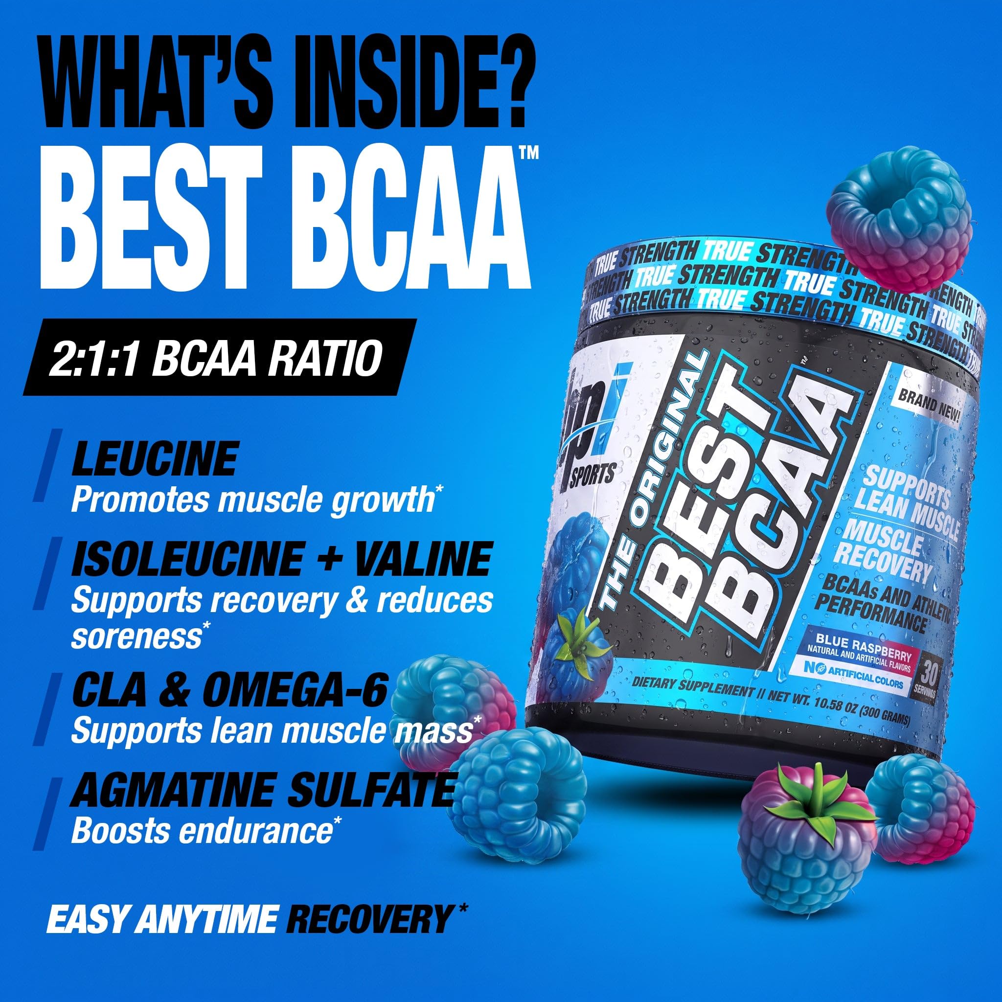 BPI Sports Best BCAA Powder – Hydration, Blue Raspberry, 30 Servings — Amazon image 7