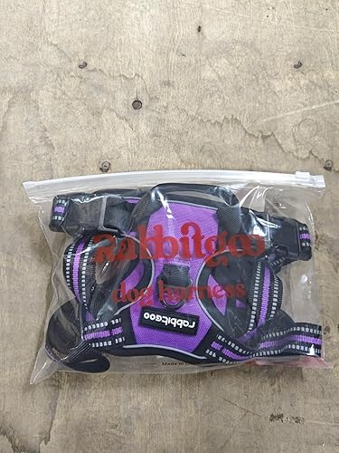 Vista 8 de rabbitgoo - Arnés antitirones para perro grande, con 2 aros para correa, acolchado suave, ajustable, tela Oxford, reflejante, no asfixia, chaleco