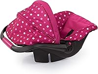 Vista 4 de Bayer Design - Asiento prémium de automóvil con toldo para muñeca de bebé, lunares