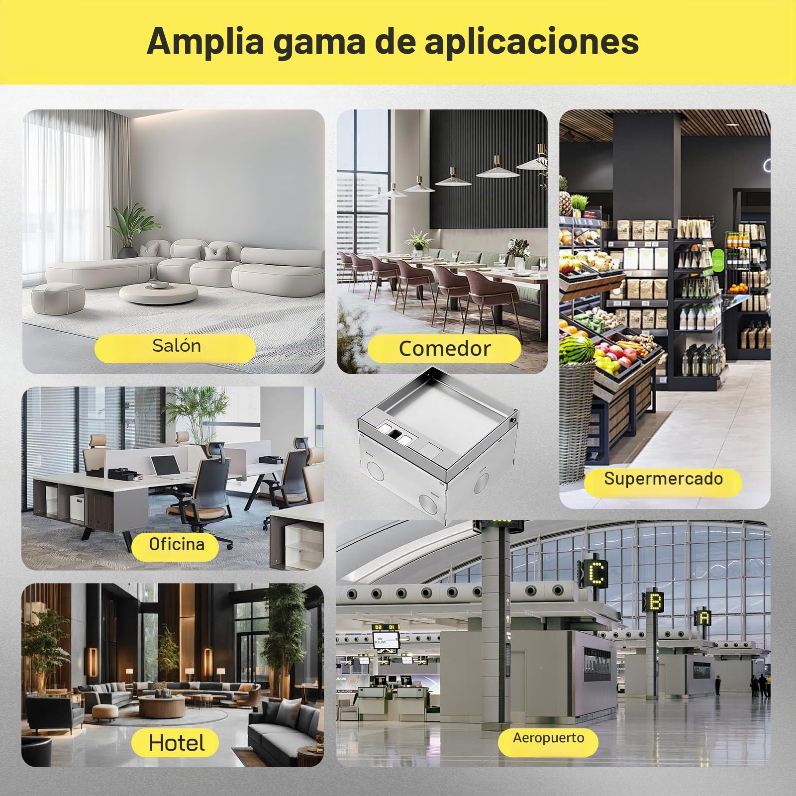 Caja de enchufes empotrada de suelo, 16 A, 4000 W, acero inoxidable, impermeable, tomas de corriente de 2 vías, UE, juego de tomas de corriente retráctiles para cocina, salón, oficina y hotel