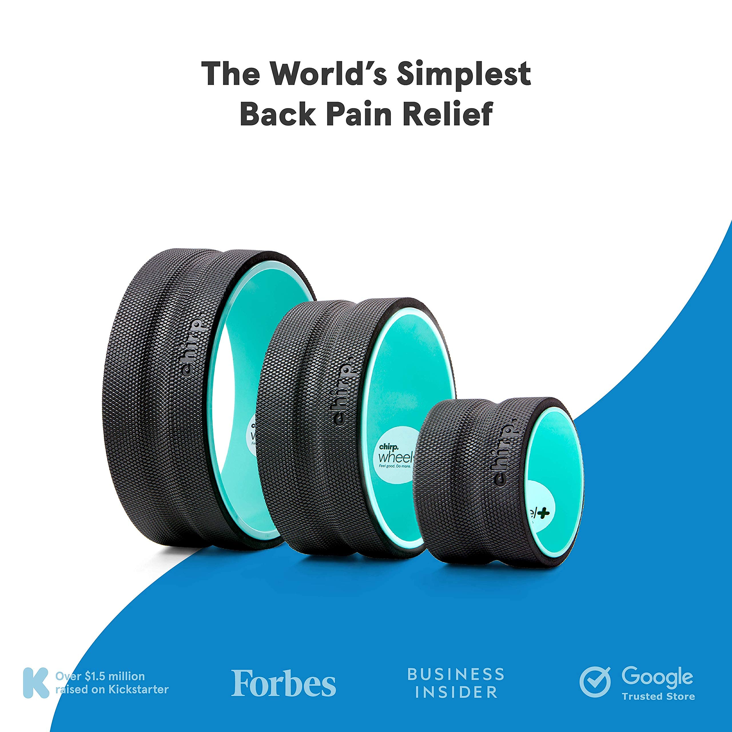 Chirp Wheel+ Foam Roller for Back Pain Relief, Muscle Therapy, and Deep