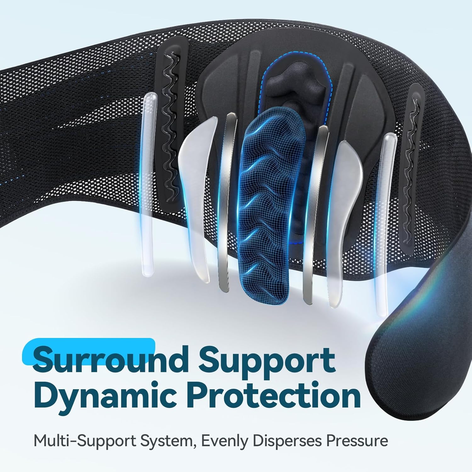 AGPTEK Back Brace for Lower Back Pain Relief, Breathable Air Mesh Back Support Belt with Ergonomic 3D Lumbar Pad for Work, Sciatica, Scoliosis, Herniated Disc, Adjustable Dual Straps, for Men Women (Medium)