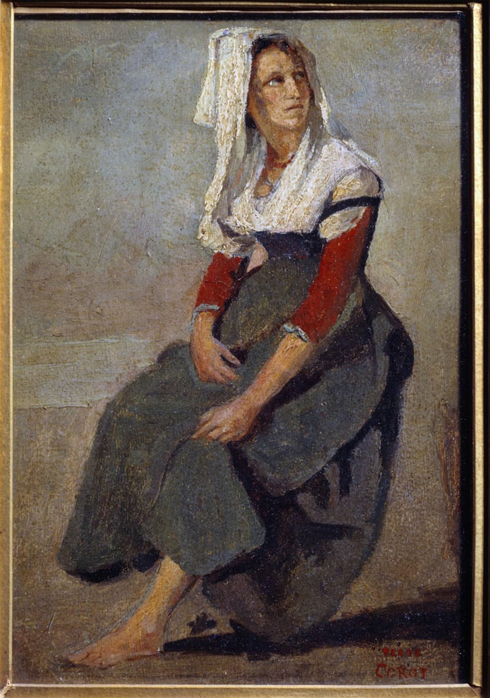 Pintura de Jean Baptiste Camille Corot retrato Maria De Sorre impresión premium hogar 60x90 5