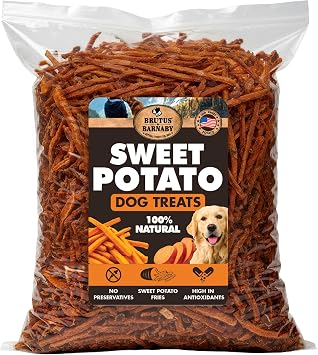 BRUTUS & BARNABY Sweet Potato Dog Treats, Dehydrated Fries, 5 lb