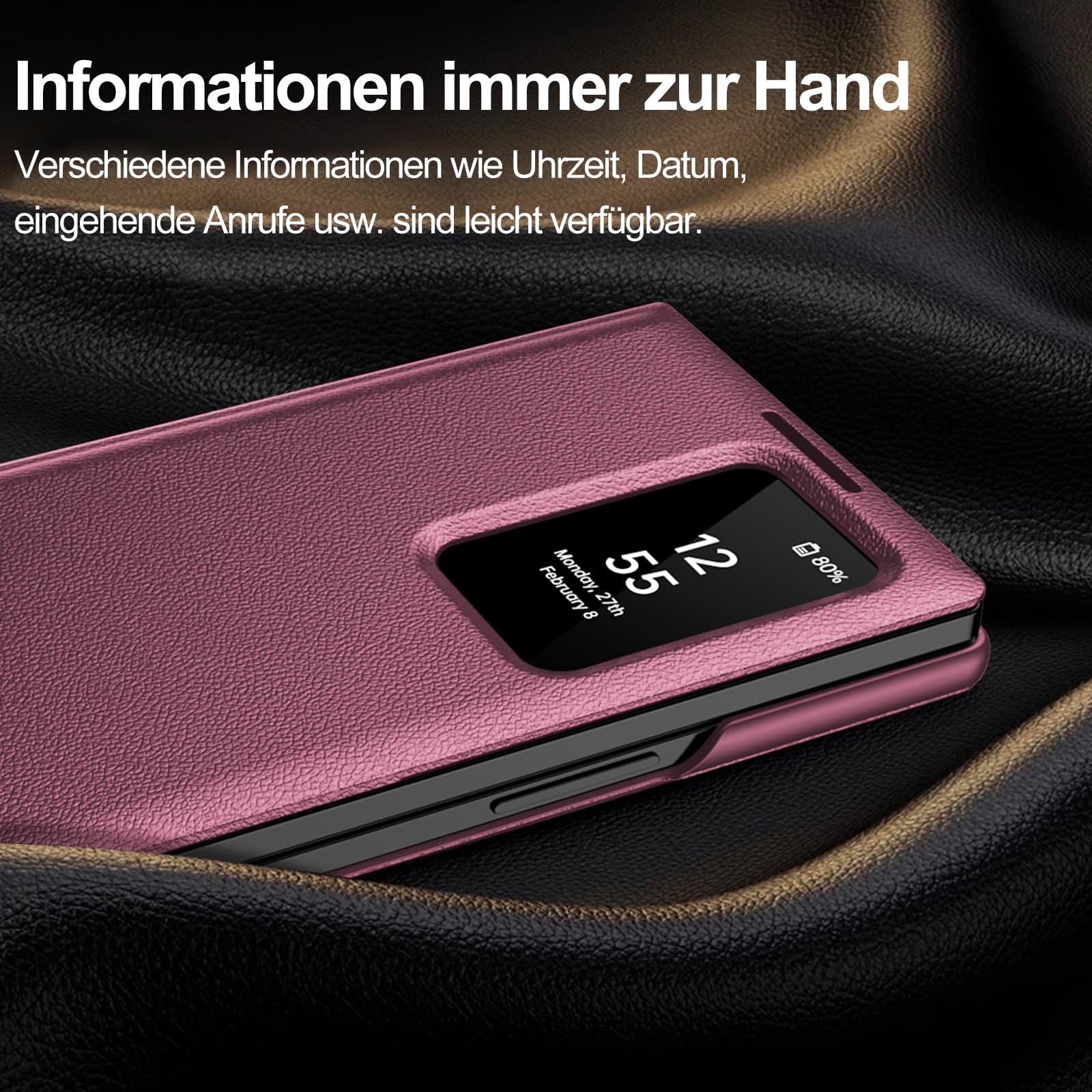 Custodia a portafoglio per Samsung Galaxy Z Fold 8 Ultra, in pelle PU, con scomparto per carte, supporto e finestra per visualizzazione, antiurto Z Fold8 Ultra con protezione per fotocamera