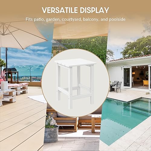 Vista 384 de WestinTrends Dylan Adirondack - Mesa auxiliar redonda para exteriores, color negro