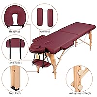 Vista 5 de Yaheetech Mesa de masaje portátil para pestañas, cama de spa, sofá de masaje, mesas de spa plegables ajustables de 2 pliegues con bolsa no tejida