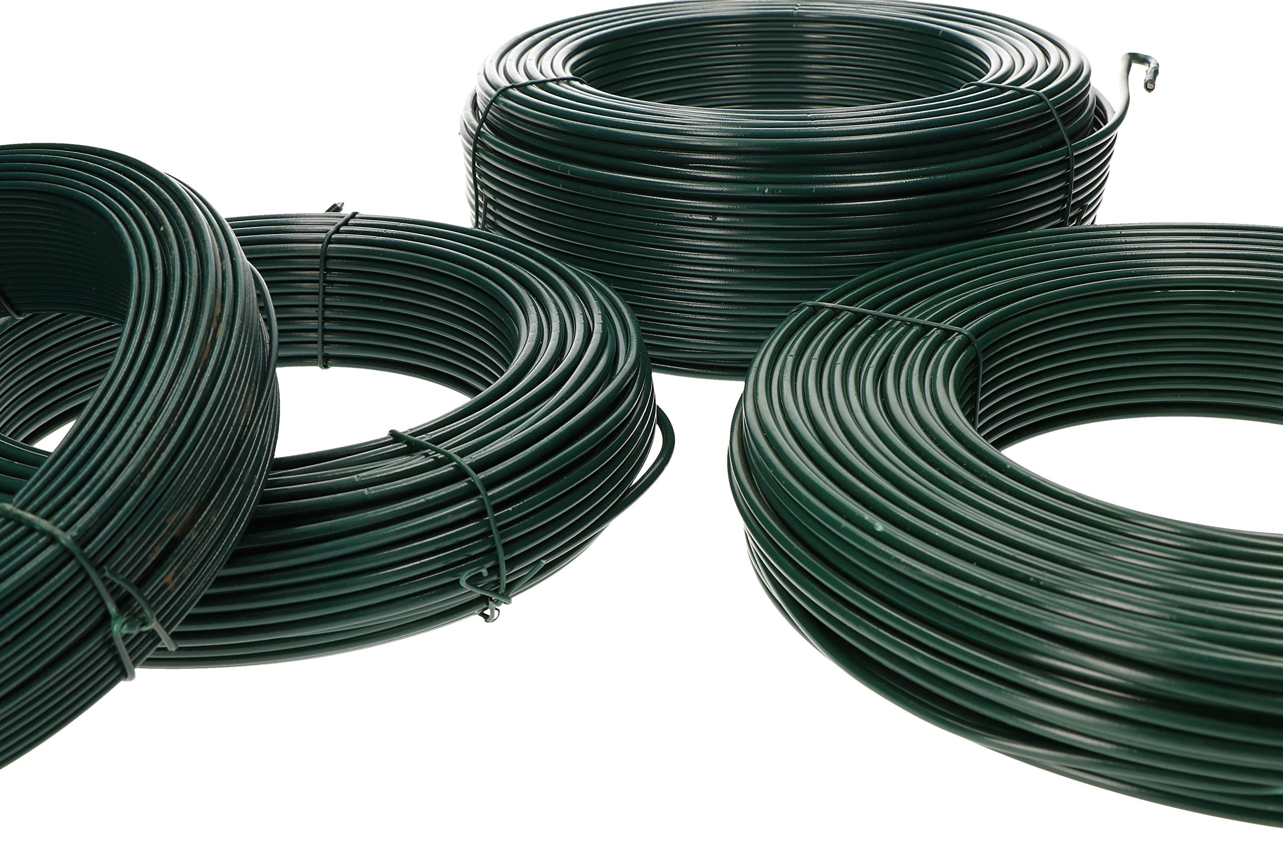 KOTARBAU® Rollo de alambre de acero plastificado con acabado en verde, Ø 3,60 mm - 100 m, Alambre de atar flexible para floristería o jardín, para plantas trepadoras y hortalizas, Bricolaje