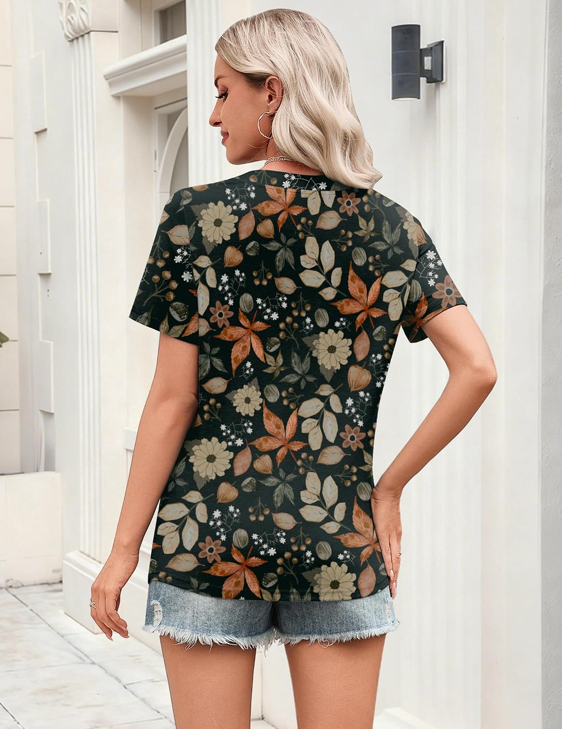 Zeagoo Womens Tops Short Sleeve V Neck Tee Shirts Cute Dressy Casual Clothing Business Work Blouse thumbnail
