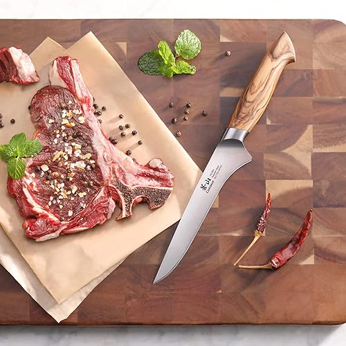 Miniatura 4 de Cangshan Cuchillo deshuesador de la serie OLIV de 6 pulgadas, acero sueco forjado 14C28N, 501615