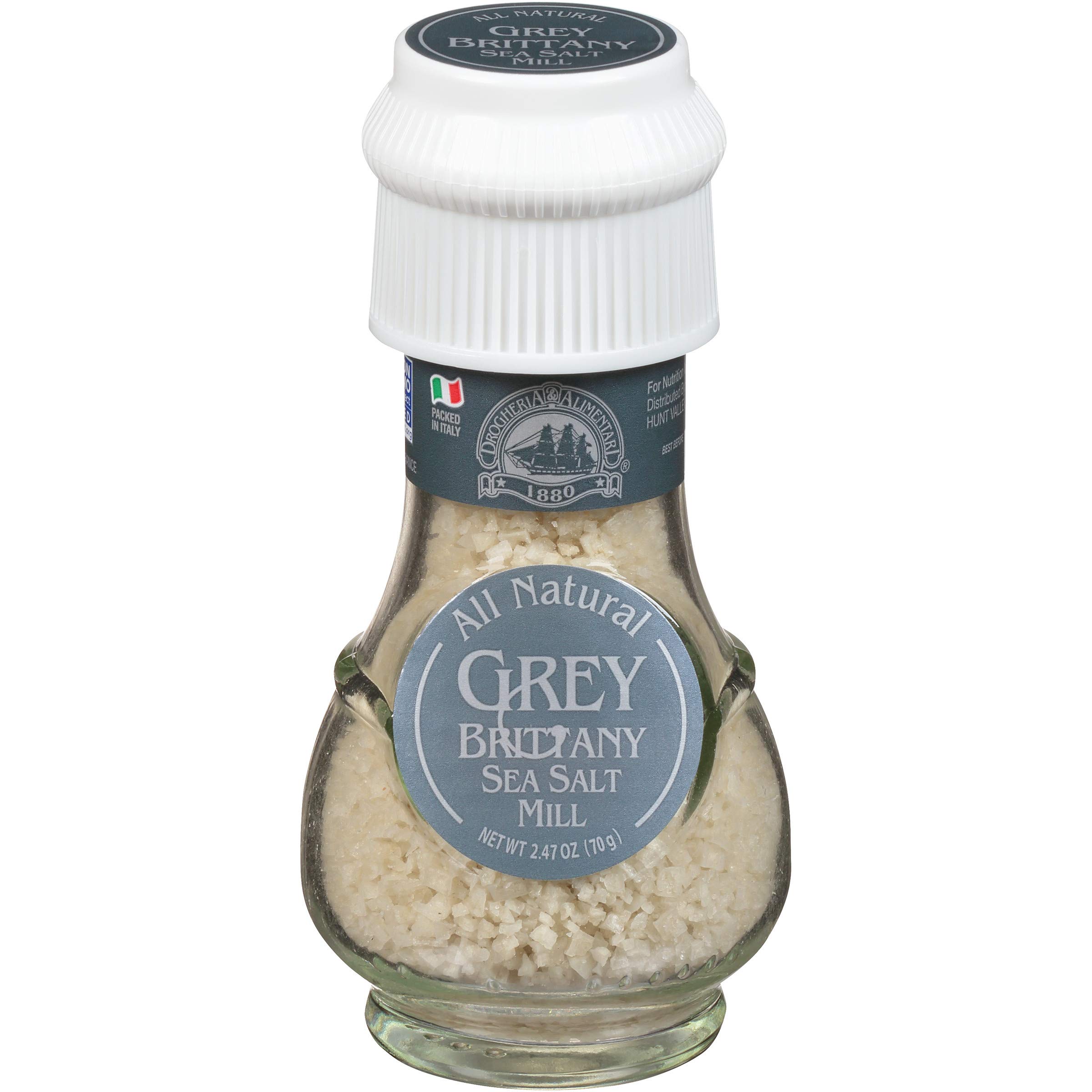 Drogheria & Alimentari All Natural Grey Brittany Sea Salt Mill, 2.47 oz