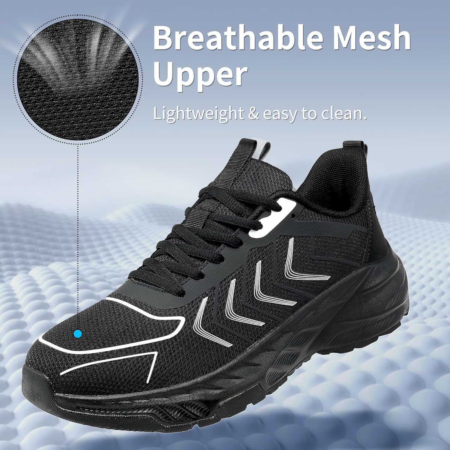 HARENCE Mens Sneakers Walking Shoes: Comfortable Breathable Cushioning Non Slip Casual Athletic Tennis Shoes for Gym Workout