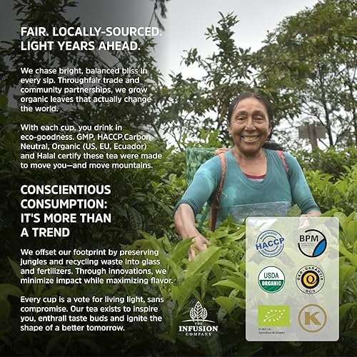 Miniatura 6 de THE INFUSION COMPANY - Bolsas de té de hierbas amaranto y limón, 25 bolsas de té sin cafeína, bolsas de té calmantes sin azúcar, sin calorías y té