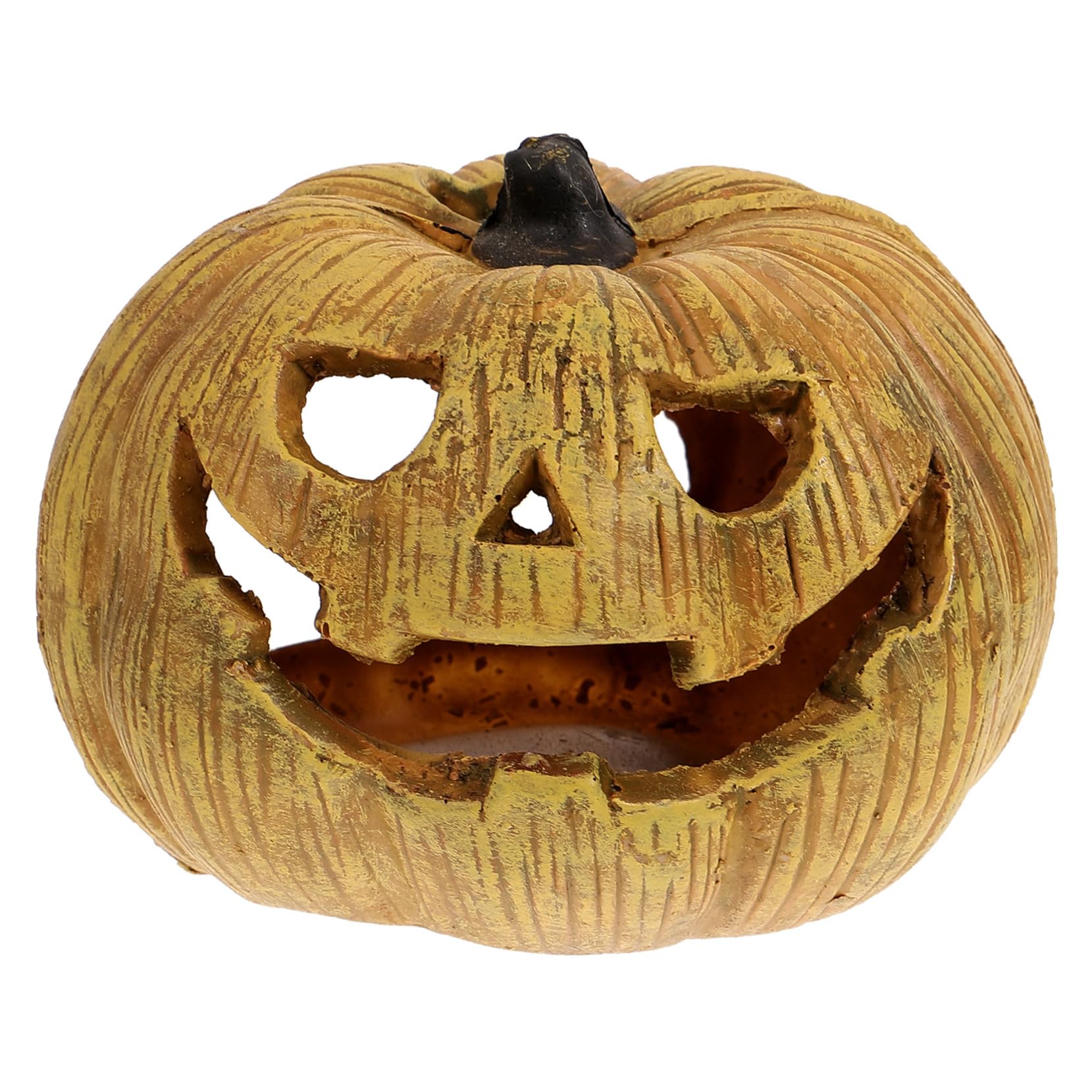 CORHAD Pumpkin Shaped Reptile Hideout Cave Durable Resin Turtle Hiding Place for Reptile Tank Decoration for Bearded Dragons Snakes and Tortoises Lifelike Design