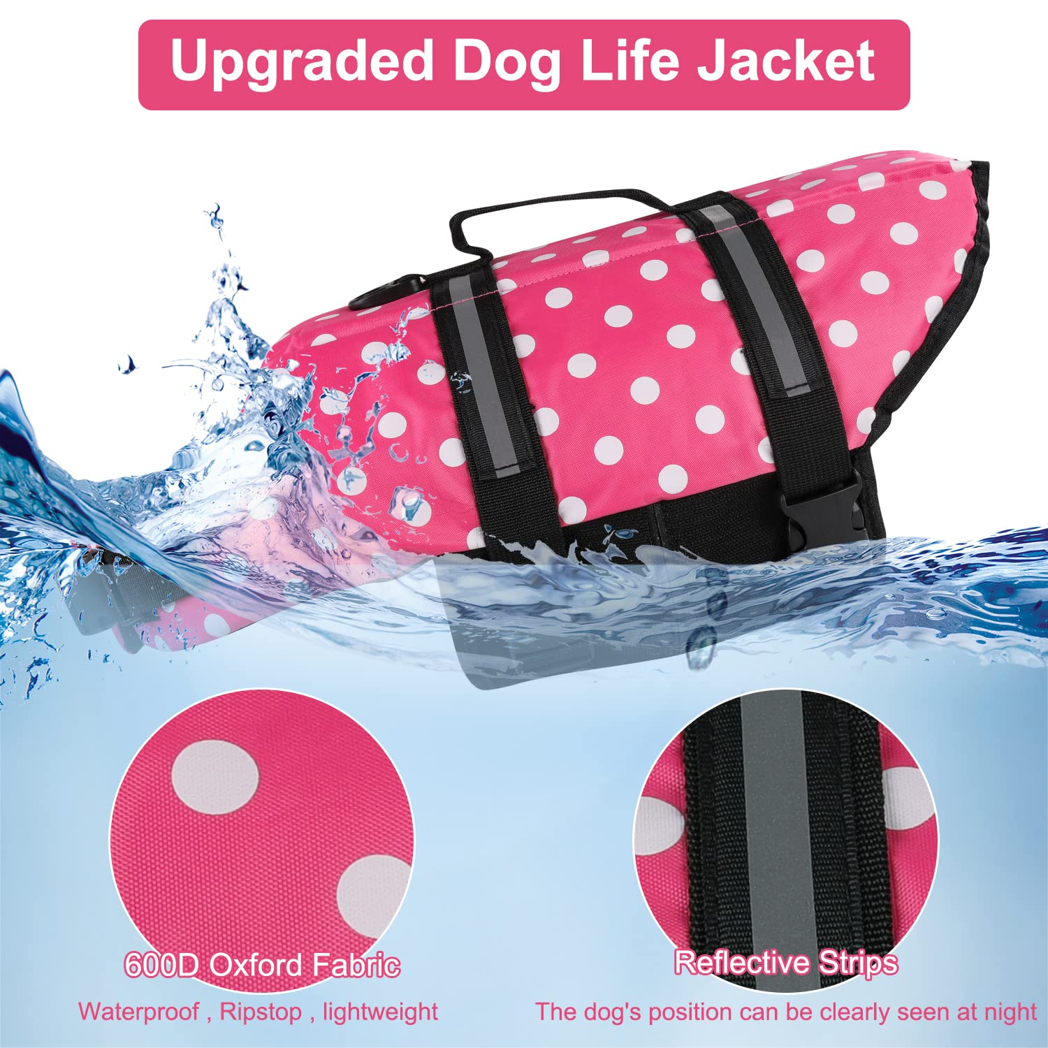 HAOCOO Dog Life Jacket Vest Saver Safety Swimsuit Preserver