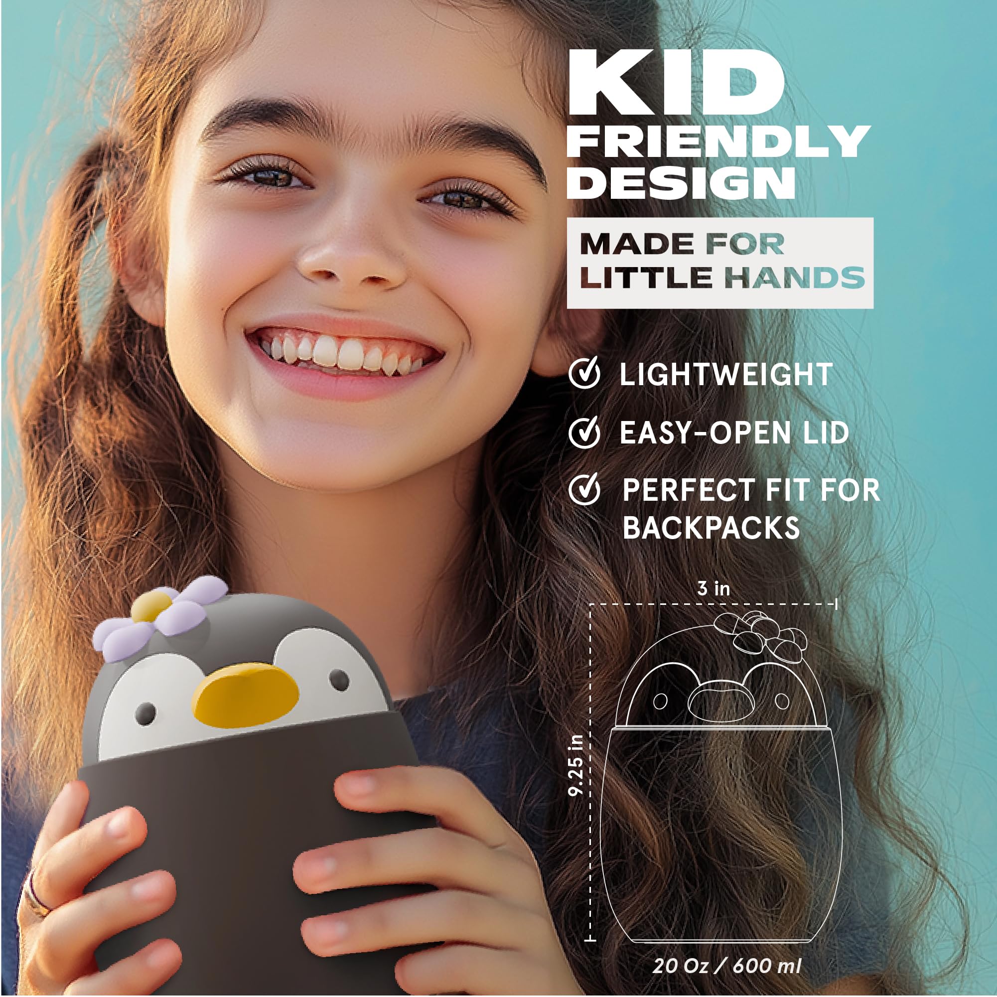 Bestie Foodie - Barattolo isolato per bambini, in acciaio inox senza BPA, a prova di perdite e sigillato all'aspirapolvere, mantiene il cibo caldo o freddo
