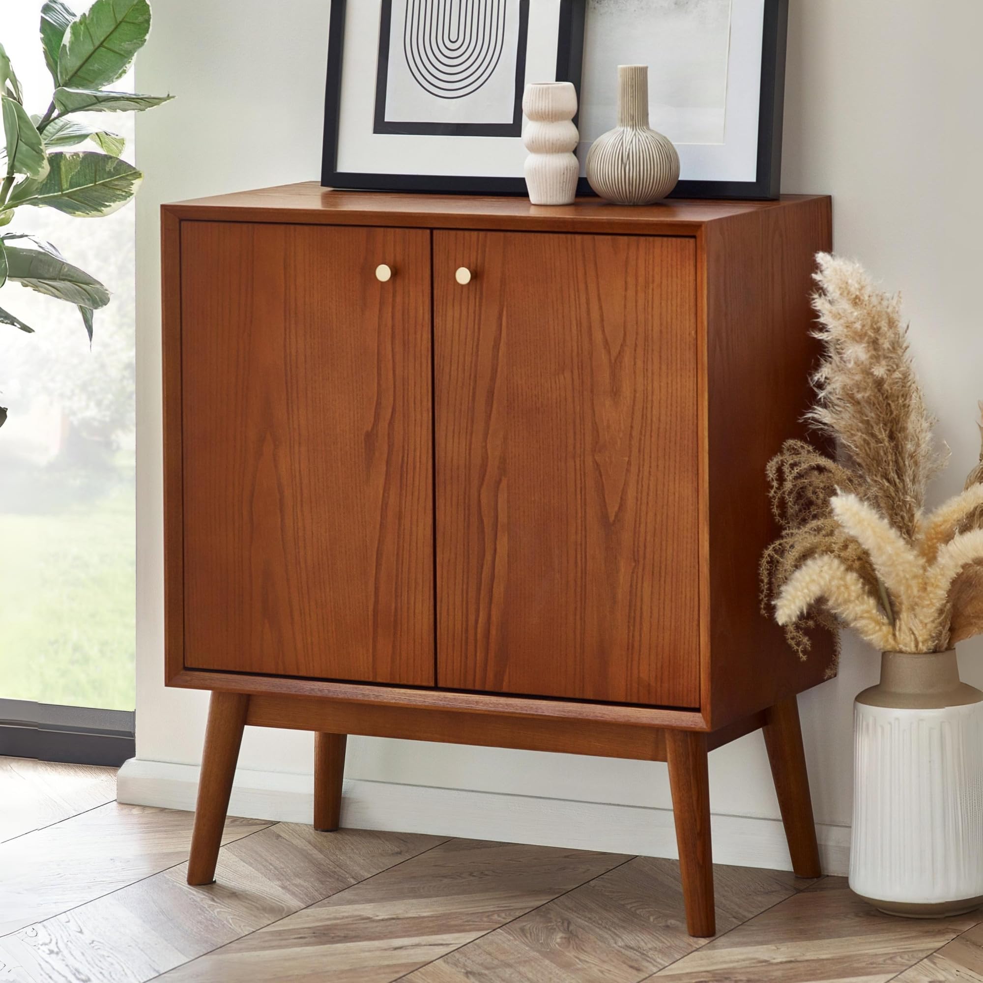 Julian Bowen Lowry Small Sideboard, Wood, Cherry Ash, 80 x 70 x 38cm