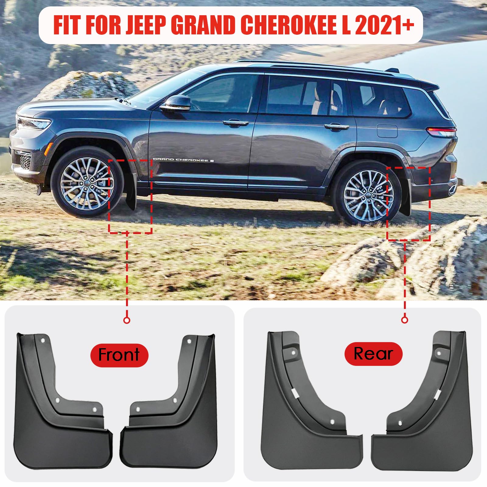 A-Premium Set Of 4PCS Mud Flaps Splash Guards Mudguard Mudflap With