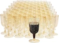 MATANA 50 db Prémium Műanyag Borospohár Arany Csillámmal, 180 ml - Mosogatógépben Mosható, BPA-mentes Pezsgős Poharak Esküvőkre, Partikra

A 1