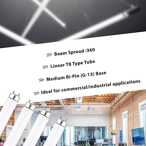Miniatura 7 de DYSMIO Lighting F15T8-CW - Bombilla de tubo recto fluorescente T8 de 15 W, 18 pulgadas, 4100 K, 825 lúmenes, base bi-pin media, con luz blanca fría,