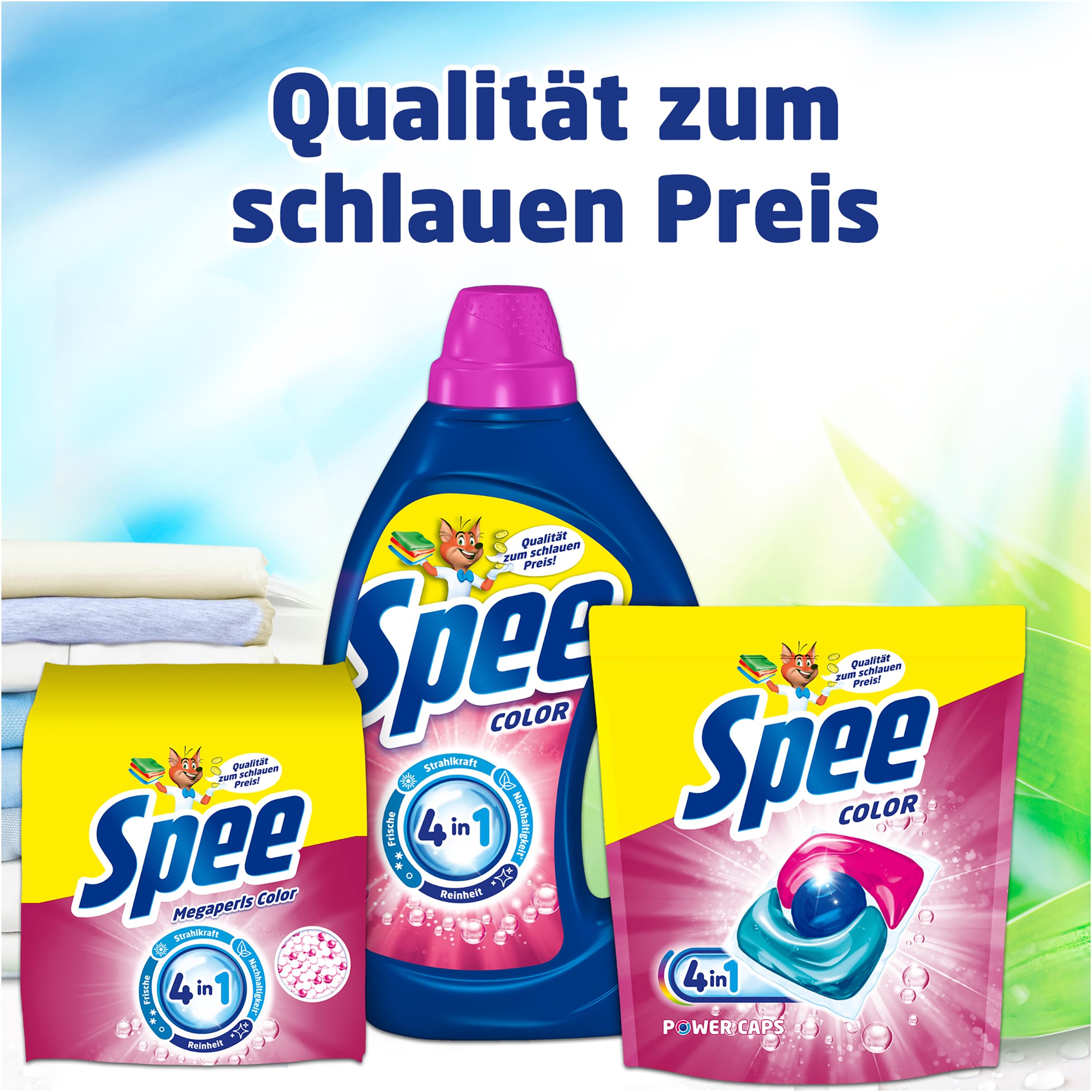 Spee Power Caps Color (120 Waschladungen), mit 4 in 1 Formel verleiht Reinheit, Strahlkraft & Frische, Waschmittel mit Extra Frische-Effekt, 20–60 °C