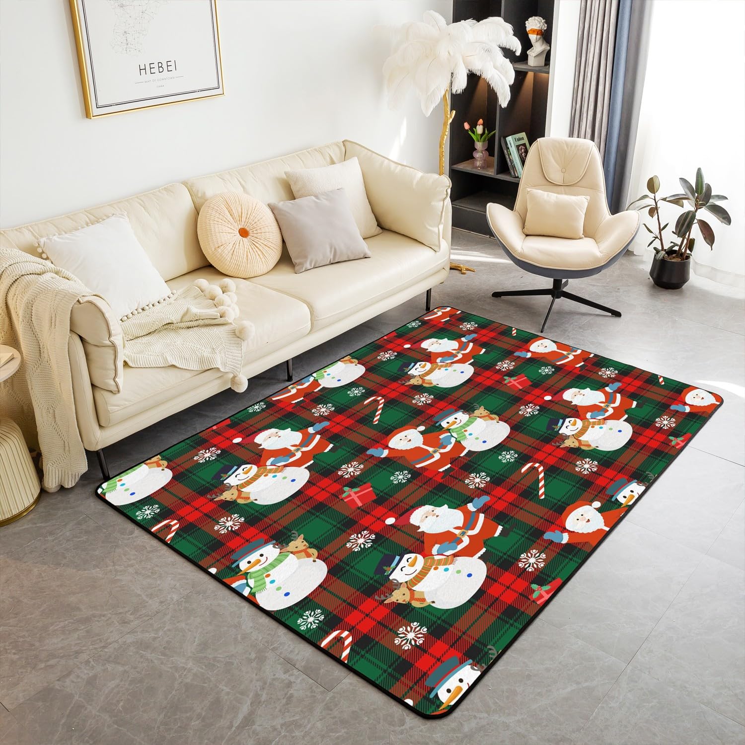Tappeto In Flanella Morbida Con Pupazzo Di Neve, 45x76 Cm - Lavabile In Lavatrice E Antiscivolo, Perfetto Per Ingresso E Bagno
