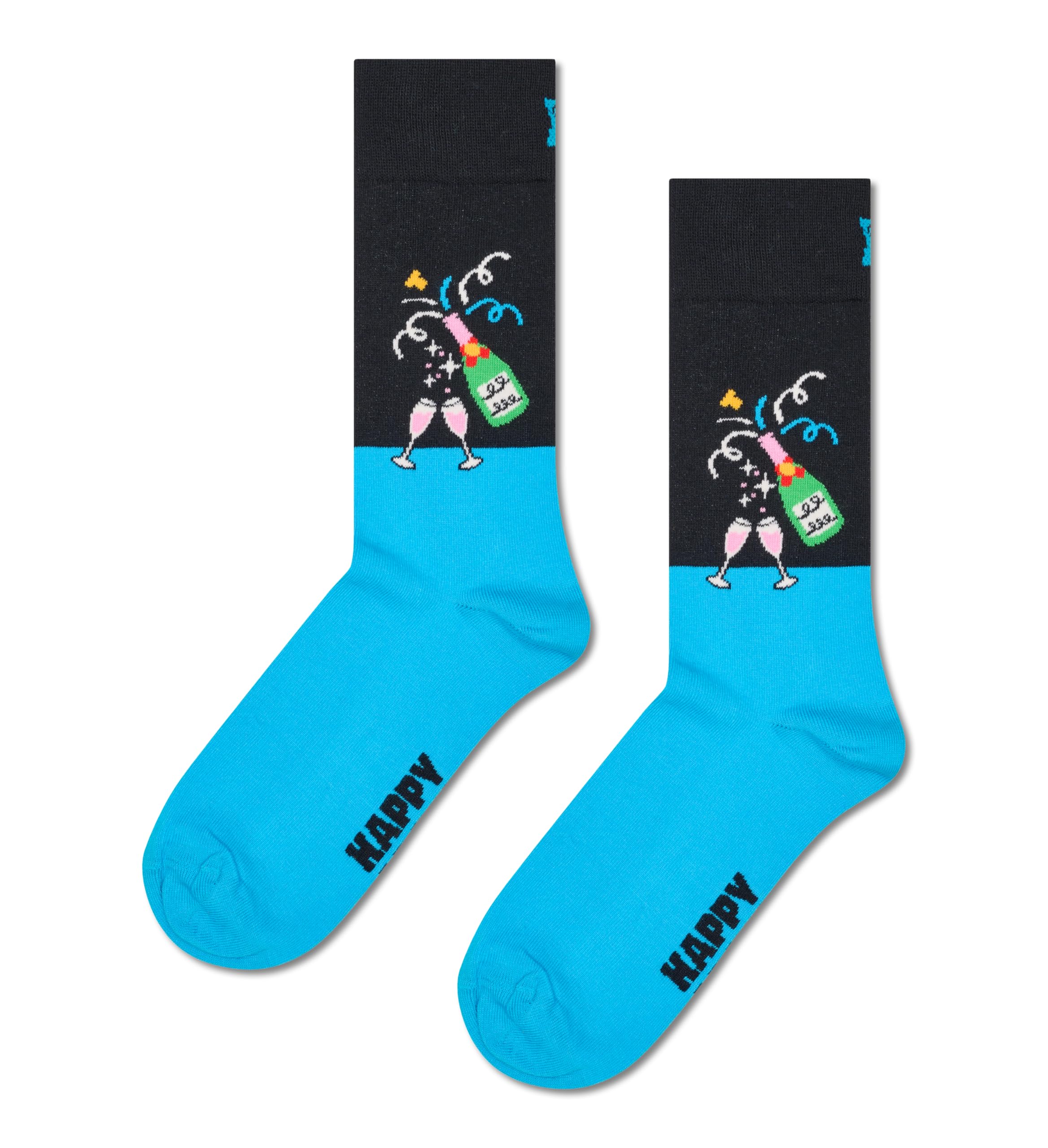 Happy Socks Calzini crew con motivo festa e celebrazione per uomo e donna, 36-40 e 41-46