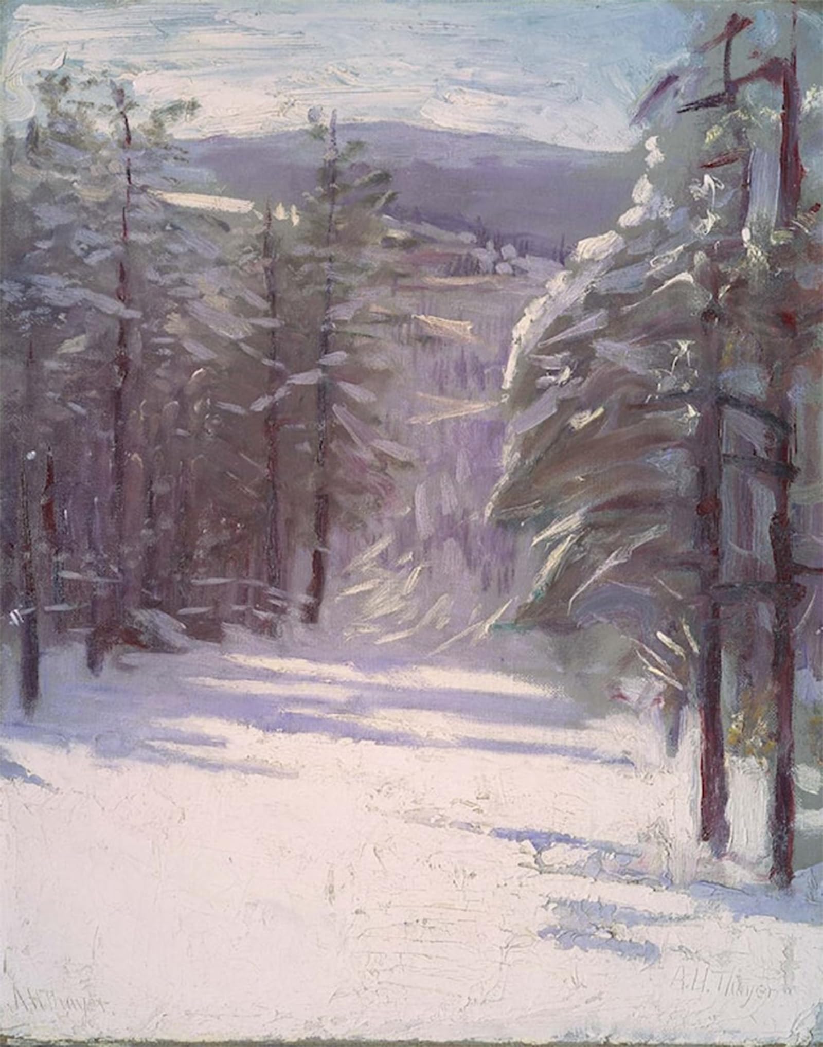 Scène d'hiver Abbott Thayer tableau impressions d'art mural grand format