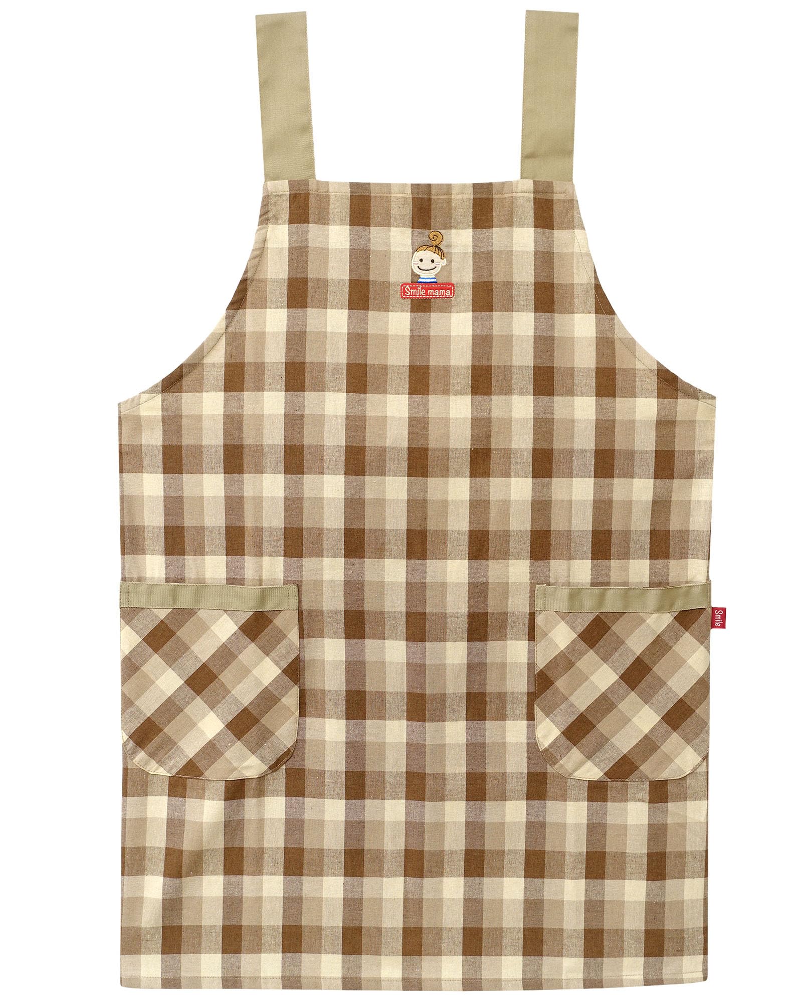 Amazon.co.jp: [Smile mama] エプロン H型 後ろボタン留め 2段階調節